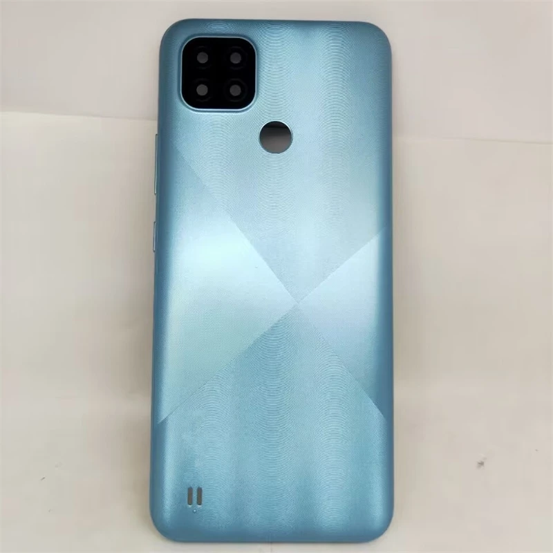 For OPPO Realme C21 Back Battery Cover Rear Panel Door Housing Case With Camera Glass Lens and Side Key Button Replace