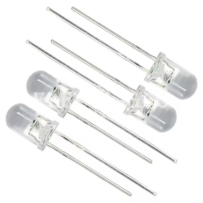 100 قطعة/1000 قطعة F3/F5 رأس مستدير LED 3 مللي متر/5 مللي متر صمام ثنائي باعث للضوء ، عدسة ضوء ساطعة اللون الأبيض إلى 8 أنواع من الألوان المتاحة LED