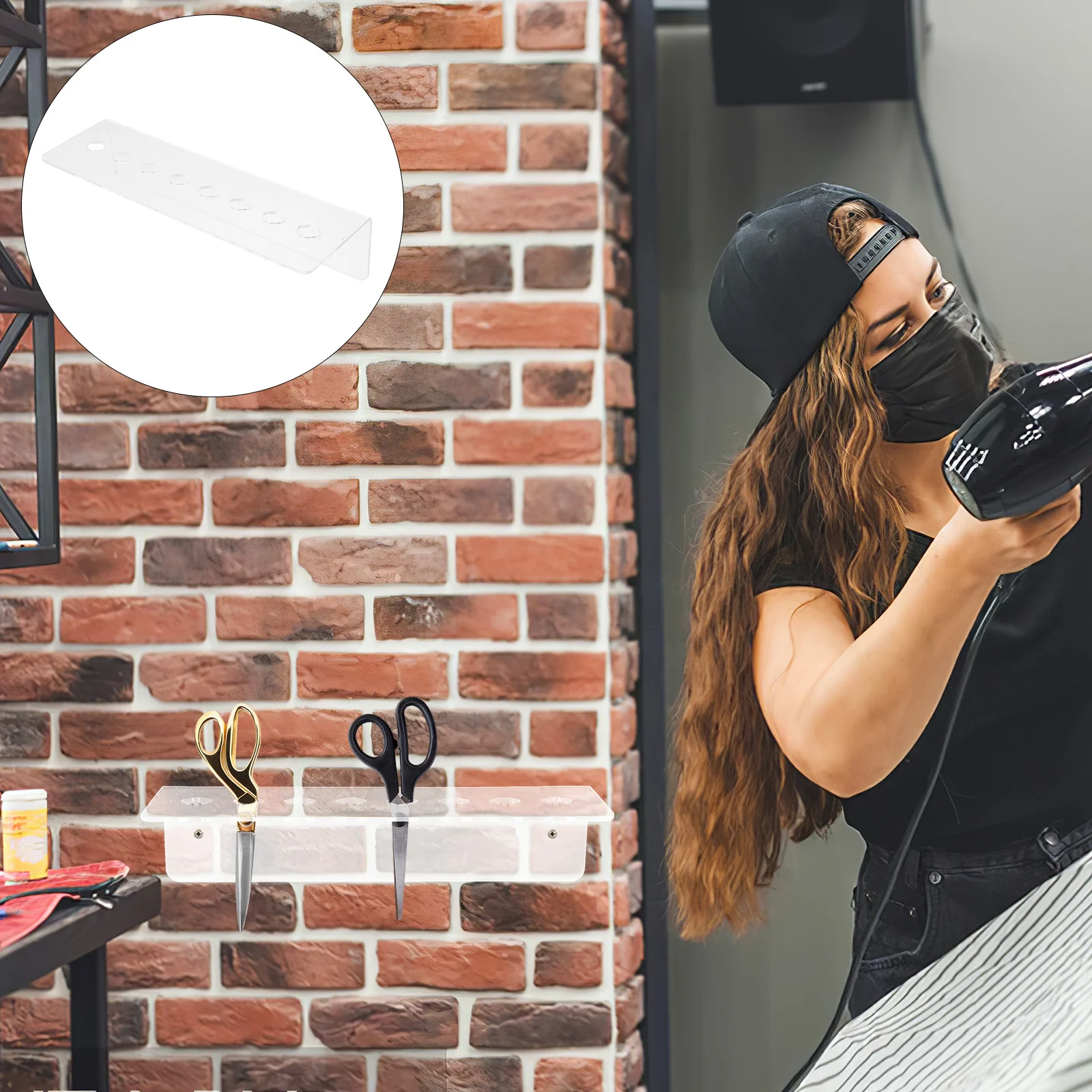 

Durable Acrylic Scissors Holder Rack Multi Slot Shear Organizer Professional Barber Tool Safe Material Space Saving Easy Install