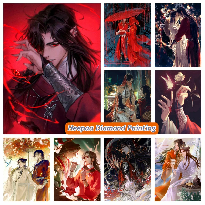 Heaven Official's Blessing Anime Diamond Mosaic Painting Kits Tian Guan Ci Fu Hua Cheng Xie Lian Art Cross Stitch Decor Gift