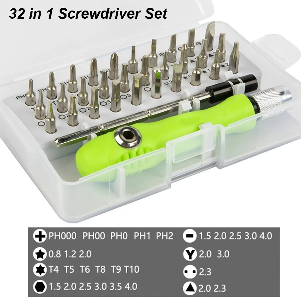 

32 In 1 Small Screwdriver Set Precision Mini Magnetic Screw Driver Bits for Phone Mobile IPad Laptop Toys Camera Glasses Watch