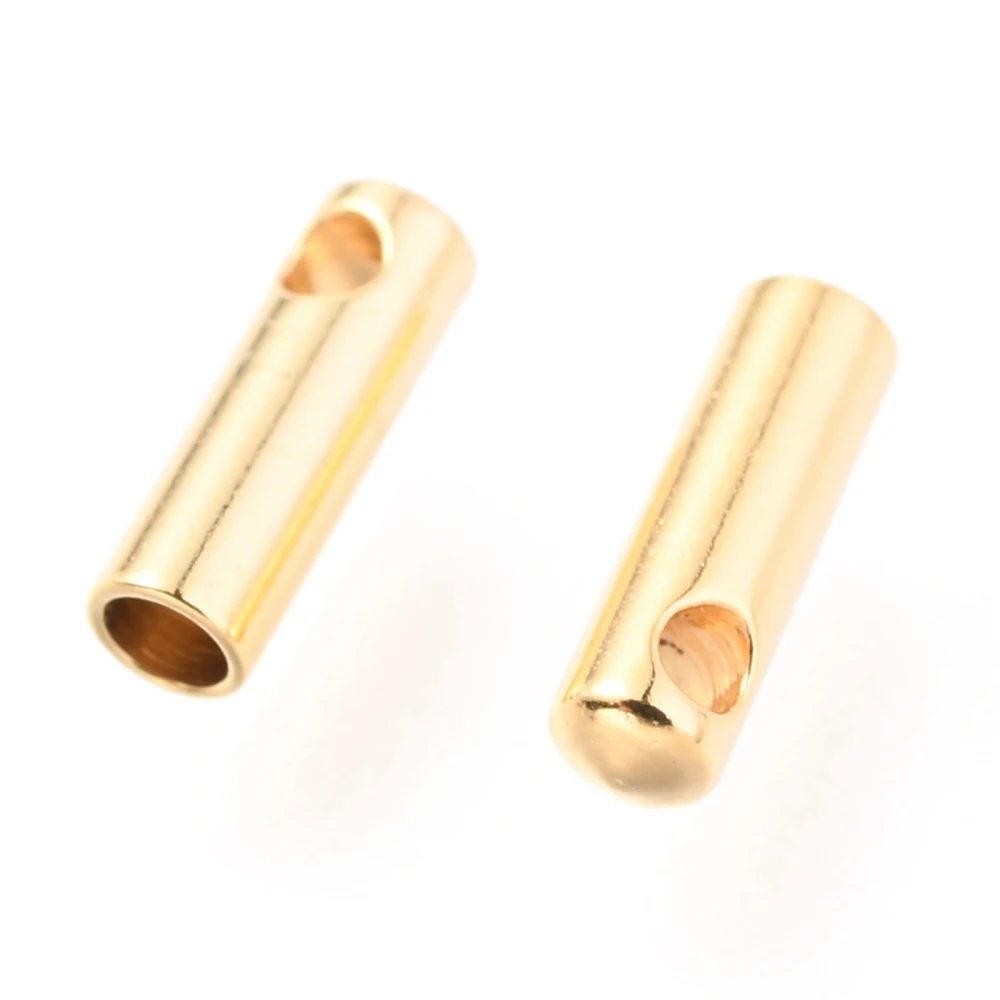 20Pcs Stainless Steel Cord Ends 201 Stainless Steel Cord Ends End Caps Terminators Metal Buckle Clasps for Multi-Strand Bracelet