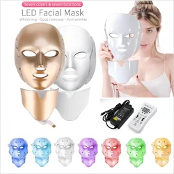 LED masque 7 couleurs traitement de la lumière masque anti - acné blanchiment rouge traitement de la lumière masque beauté de