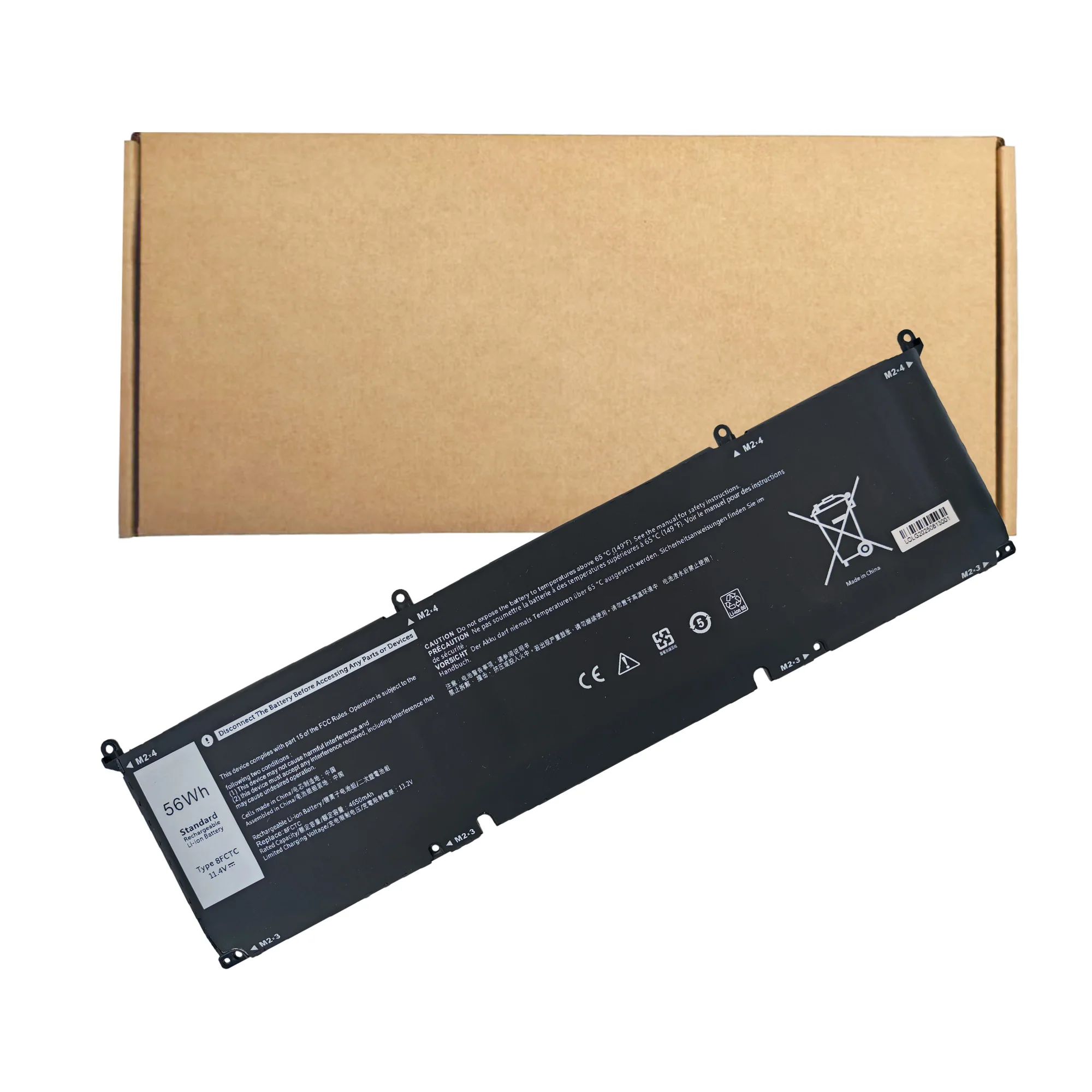 8FCTC 11.4V 56WH  Battery For DELL G15 5510 5511 5520 5515 5521 Series For DELL XPS 15 9500 G7 15 7500 Series 56Wh