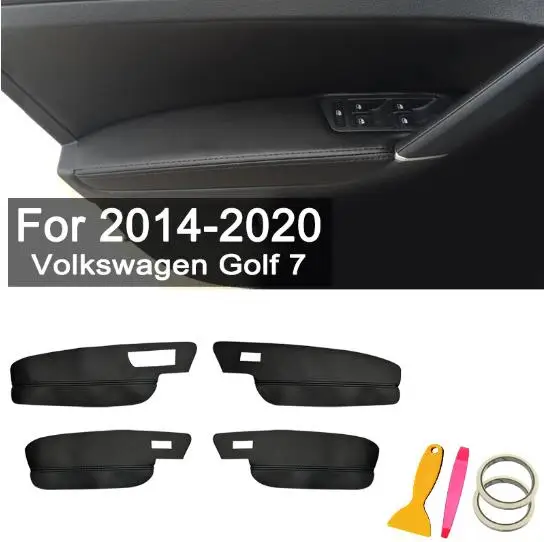 For Volkswagen Golf 7 mk7 2014 2015 2016 2017-2018 -2020 Microfiber Leather Car Door Armrest Panel Protective Cover Car Interior