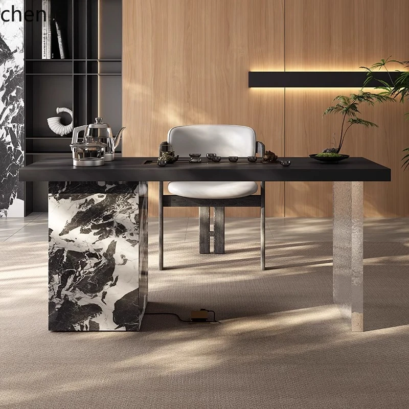 HXL balcony tea table and chair combination minimalist living room coffee table rock slab tea table