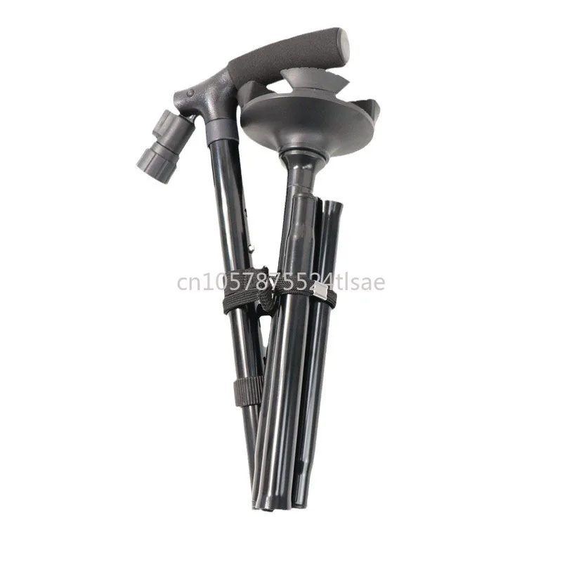 Magic Folding Non-Inverted Crutch with Light Five-Section Crutch Elderly Cane Spot Batch Trust Cane 483G