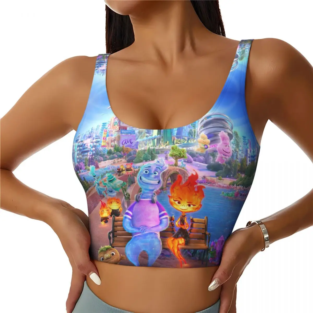 

Custom Elemental Theme High Impact Sports Bras Women's Seamless Workout Yoga Crop Tank Tops