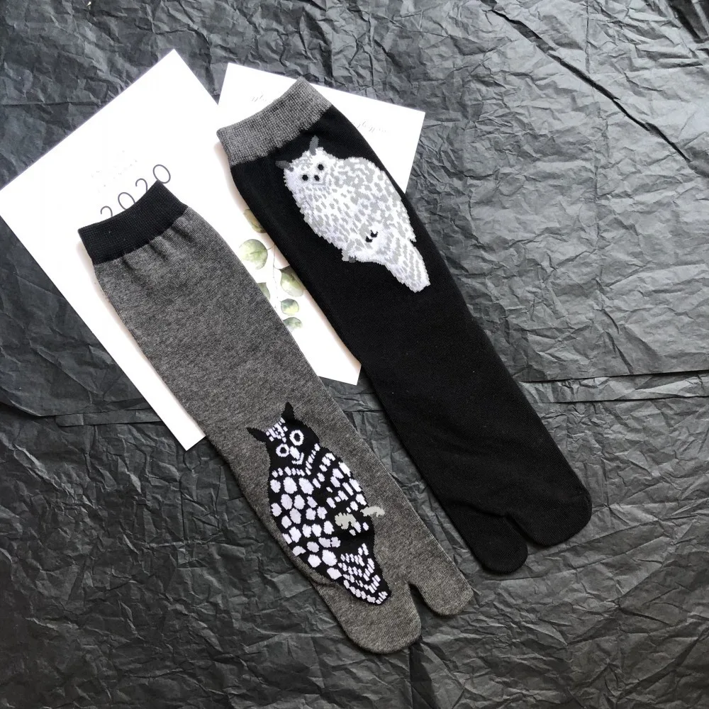 Frauen Cartoon Gekämmte Baumwolle Zwei Zehen Socken Japanische Mehrfarbige Jacquard Split Toe Socken Blumen Kunst Nette Mittlere Röhre Tabi Socke – Detail 24