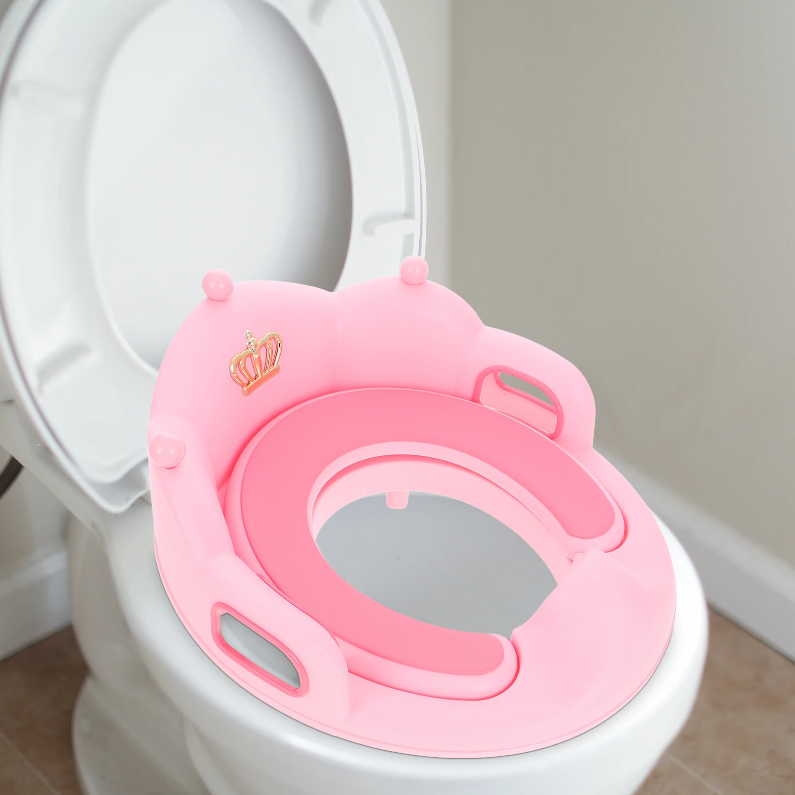 

Детское сиденье для приучения к горшку для мальчиков и девочек, насадка для приучения к унитазу для малышей, большой размер, нескользящий полипропиленовый материал, легко