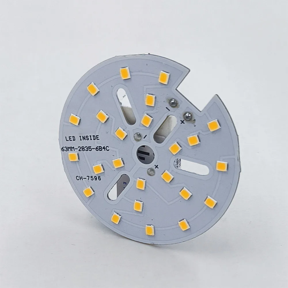 Placa LED con chip LED, módulo Led PCB, luces redondas D63mm para downlights domésticos, reemplazo Diy SMD 2835, corriente constante DC36V 12W