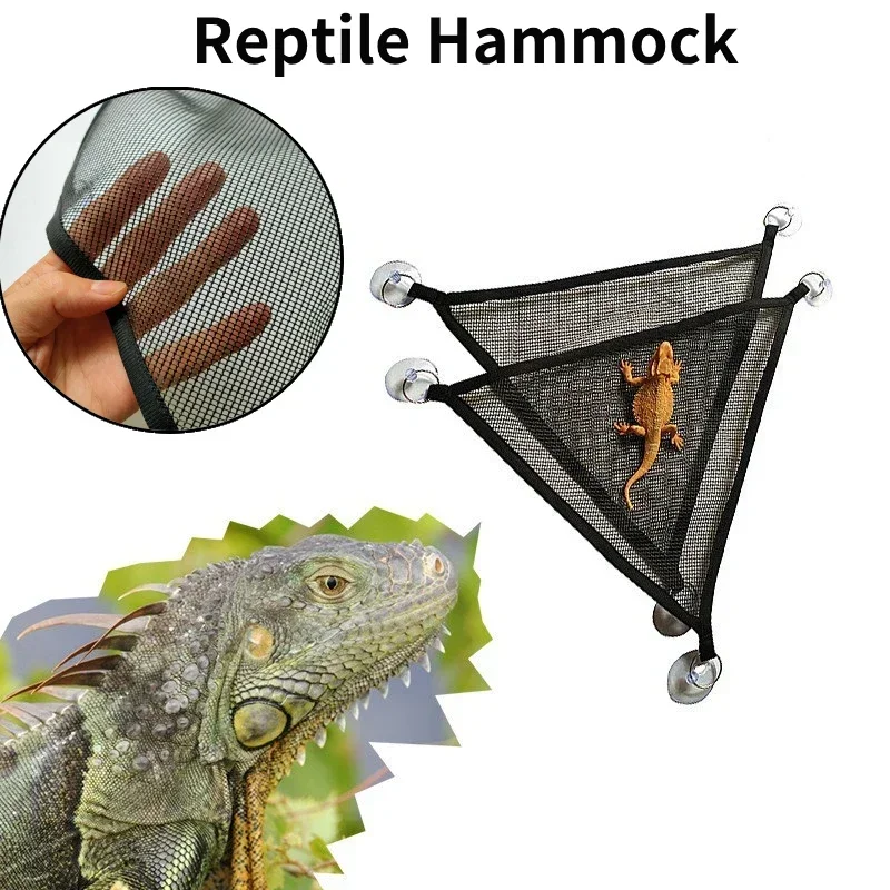 Bearded Dragons Hammock Reptile Mesh Hammocks Toys Lizards Lounger Ladder Hanging Bed Accessories Reptiles Habitats Decoration