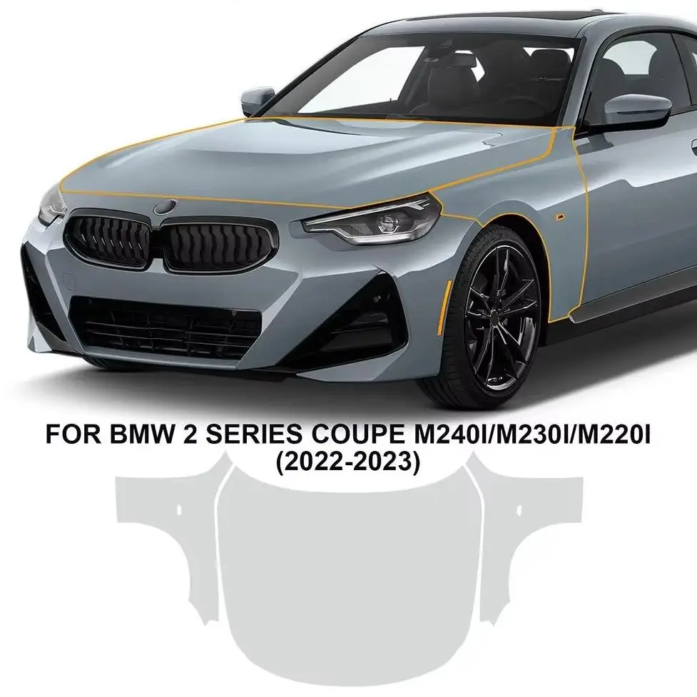 For BMW 2 Series Coupe M240i 2022-2023 TPU Bumper Scratch-Resistant Self-Healing Paint Protection Film Invisible Pre-cut PPF