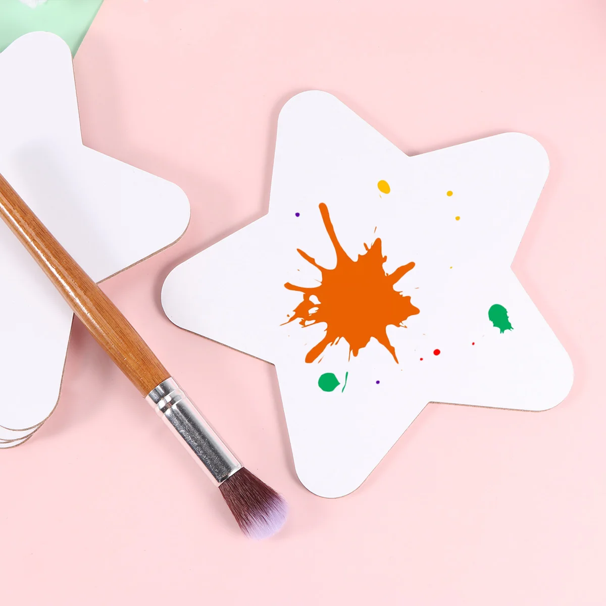

5 Pcs Oil Painting Boards Canvas Artist Drawing Panels Round Star Shaped White Cotton Board for DIY Art Supplies