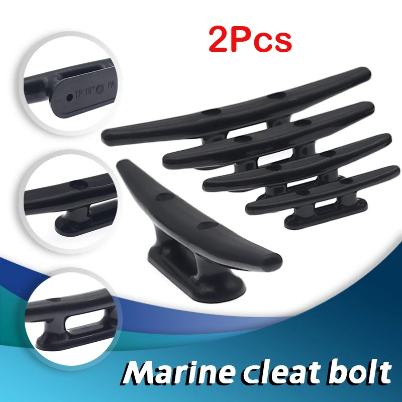 

2Pcs 4"/5"/6"/8"/10" Nylon Marine Boat Low Flat Mooring Cleat Yacht Dock Deck Line Rope Tie Base Bollard Kayak Canoe Hardware
