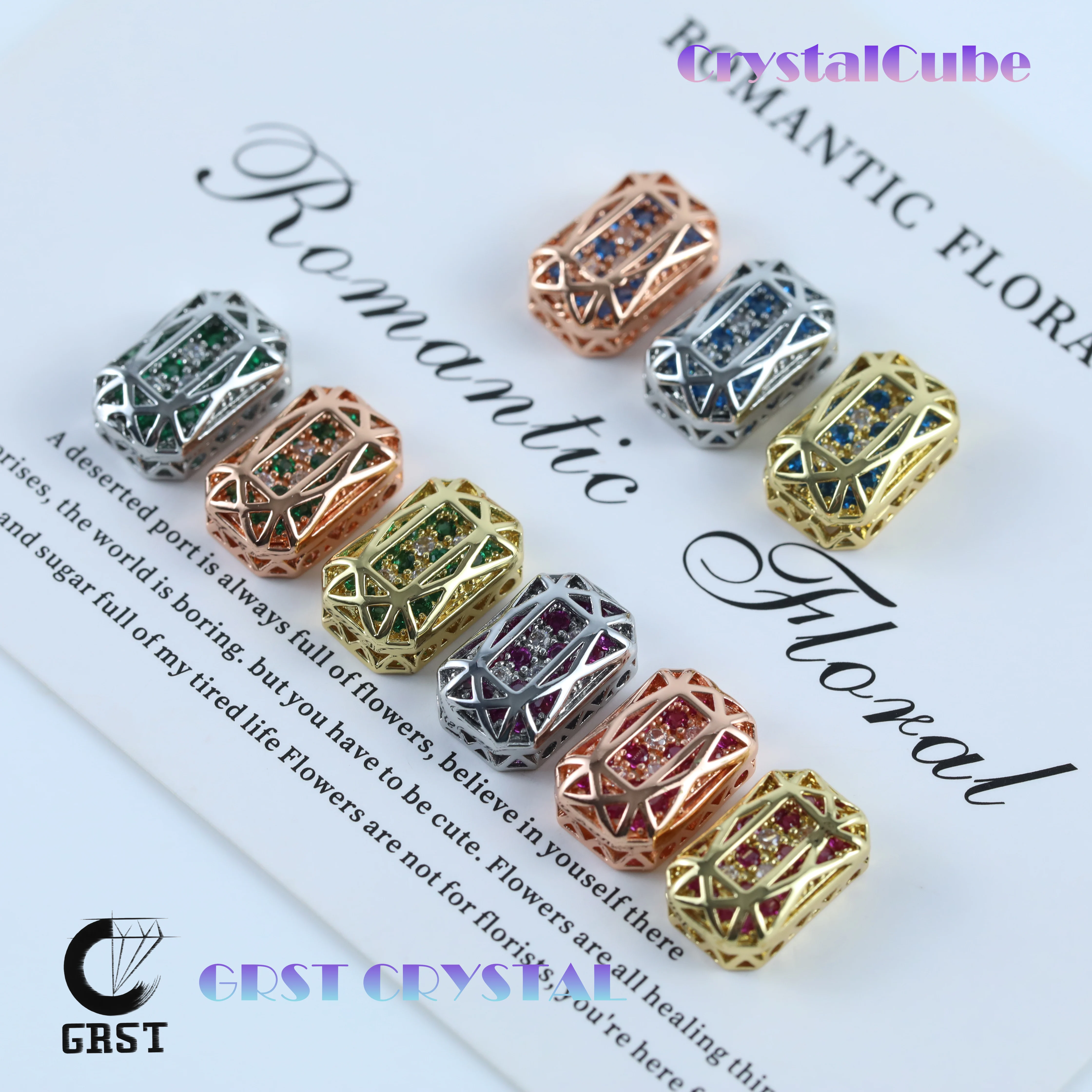 Oktagonale Rechteckige Krallen-Strasssteine, Drill Cube Serie, Brillante Kristalle, DIY-Schmuckzubehör für Taschen, Schuhe, Hochzeitskleider – Detail 2