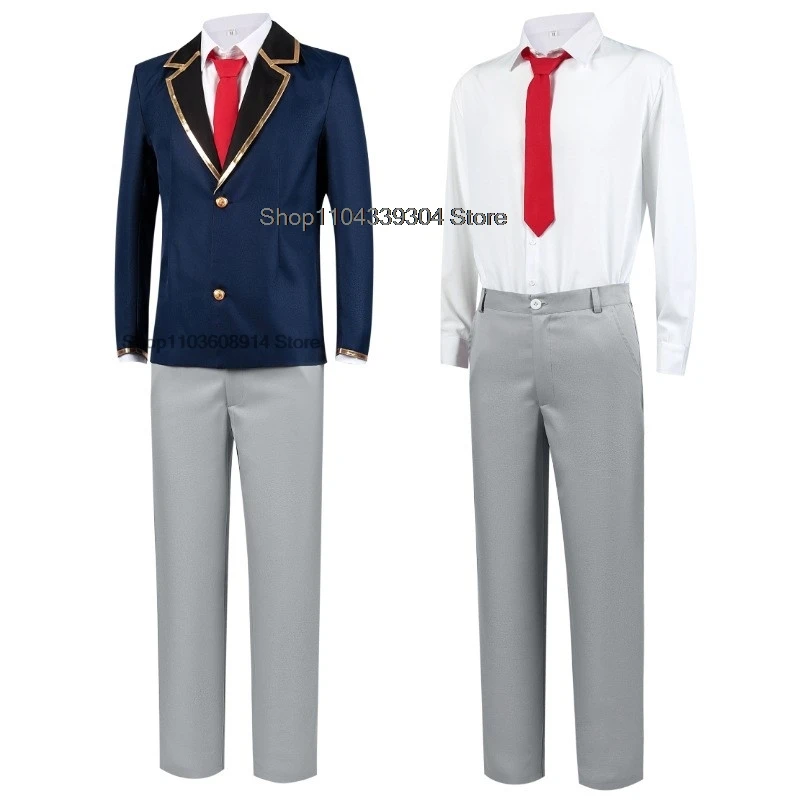 Anime Oshi No Ko Aqua Cosplay Costume Wig Hoshino Akuamarin Jacket Pants Blue Uniform Event Anime Party Boy Men Outfit Suit