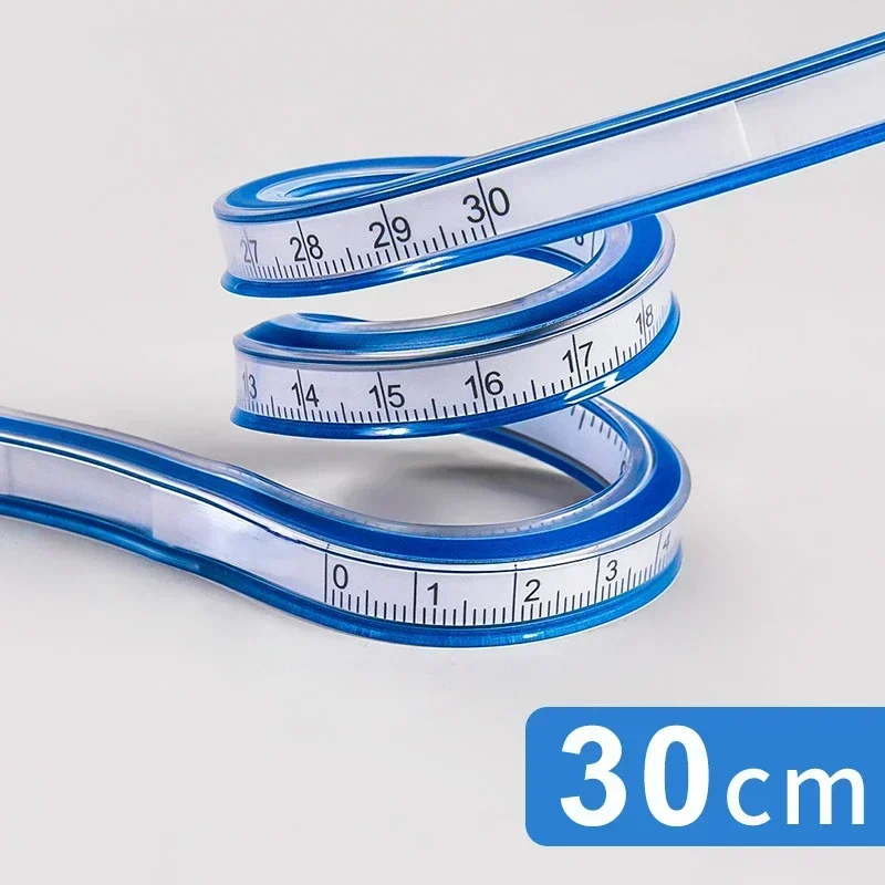 1PC Flexible Curve Ruler Drafting Drawing Tool Snake Shaped Ruler Flex Curved Ruler Quilting Plastic School Office Supplies 30cm