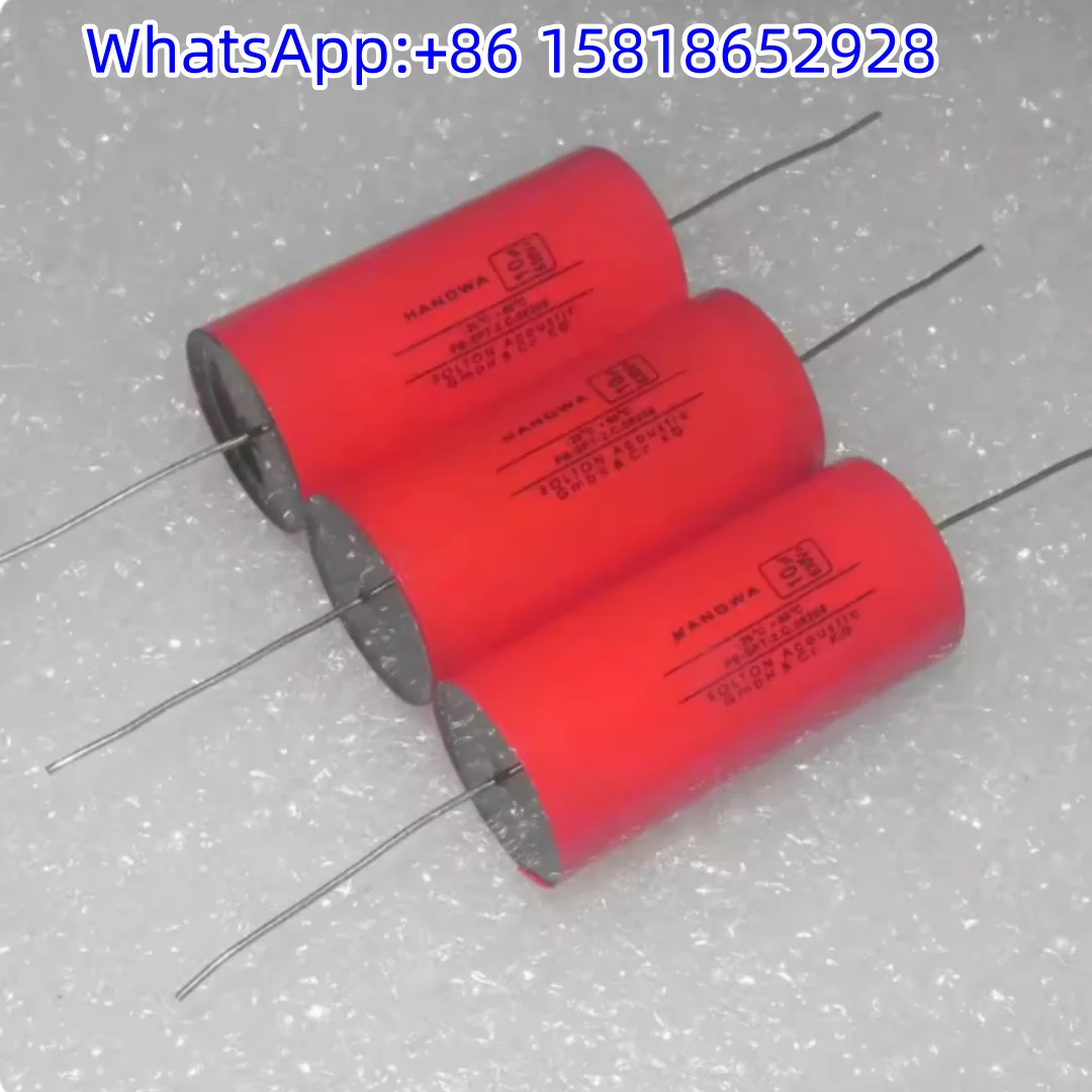 2pcs Germany HANOWA 630v 10uF 106J 10.0J Big Red Robe Copper Legs High-End Crossover Capacitor Size 26*46mm