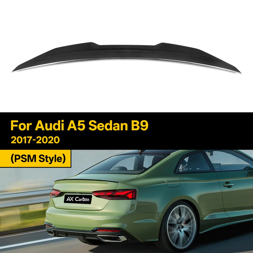 

Автомобильный настоящий сухой карбоновый задний спойлер, крыло багажника для Audi A5 Sedan B9 2017-2020 PSM Style