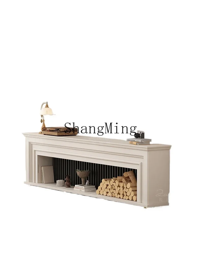 ZZJ extremely narrow fireplace decorative cabinet integrated ultra-thin TV cabinet against the wall household background cabinet