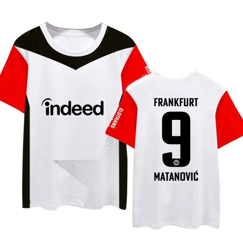 2025 فريق فرانكفورت 3D جرافيك جيرسي | مطابقة الوالدين والطفل | قميص تدريب كرة القدم | مجموعة ملابس الأولاد بالحجم الكامل #2