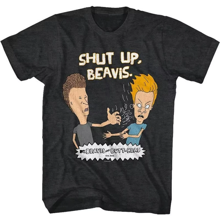 1993 Animated Cartoon Beavis and Butt-head American Casual Fitness Loose Pure Cotton Men's T-shirt Women's Short-sleeved Couple