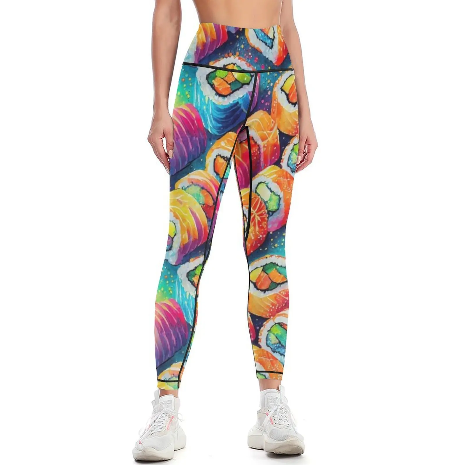 

Big Vibrant Sushi Rolls Leggings harem pants legging gym push up fitness Training pants Womens Leggings