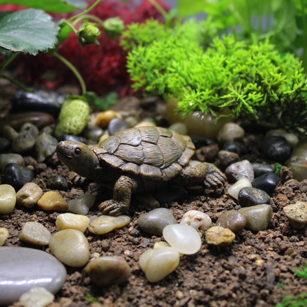 

5 Pcs Plant Simulated Turtle Ornament Decoration Mini Turtles Resin Gnomes Garden Ornaments Miniature