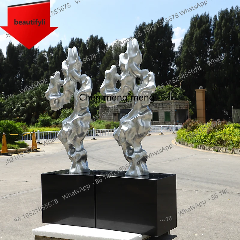 

M07 Office Large Floor-to-ceiling Ornament Hotel Taihu Stone Sculpture Fiberglass Art Installation