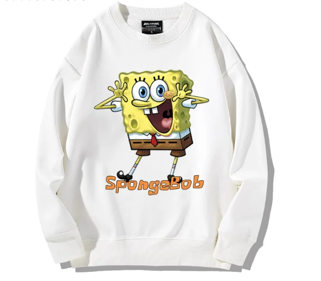 2025 New SpongeBob SquarePants Big Star Crab Boss Octopus Brother Printed Couple Autumn/Winter Versatile Cute Clothes
