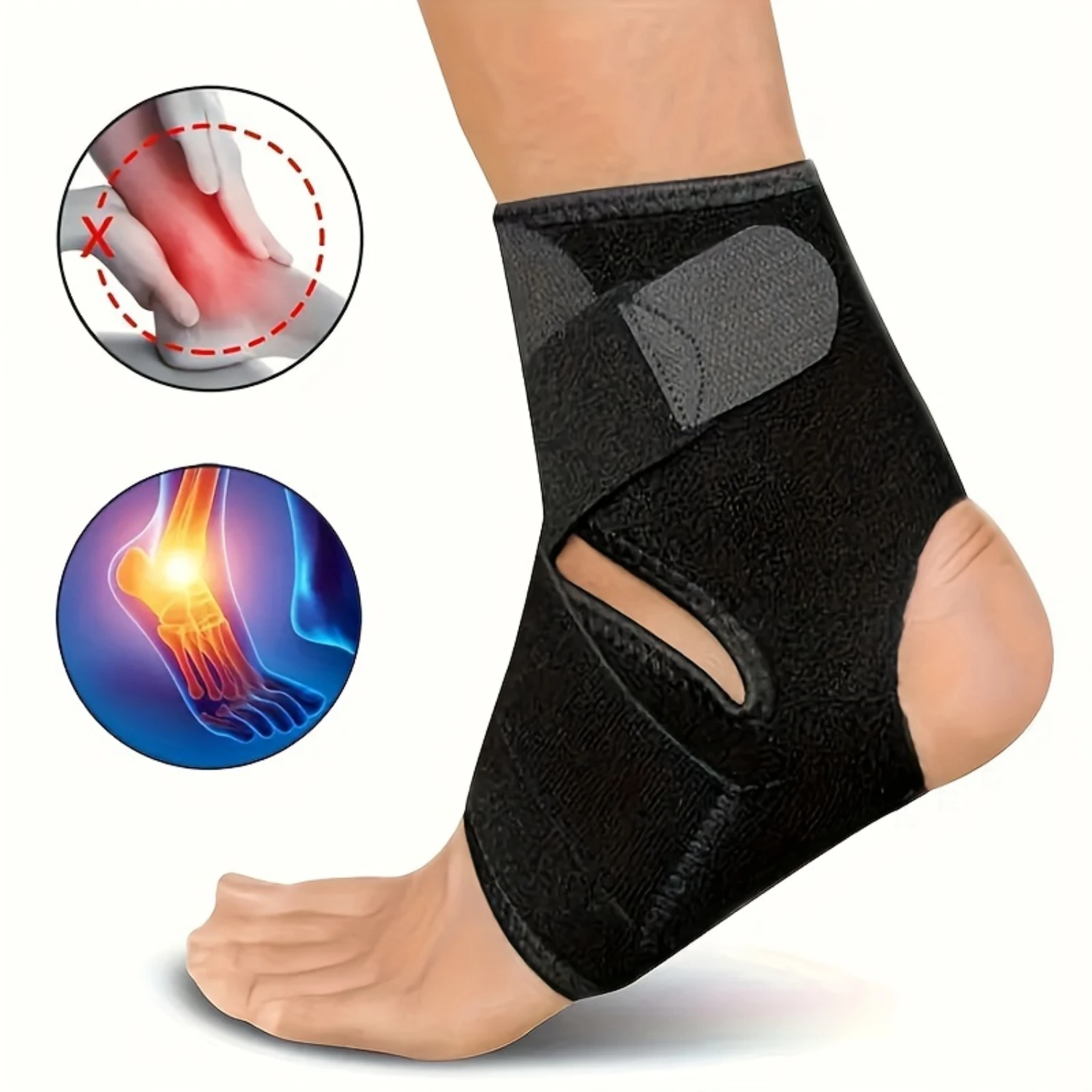 

2pcs Anti-Sprain Adjustable Ankle Brace, Compression Ankle Wrap, For Sports, Running, Basketball, Volleyball