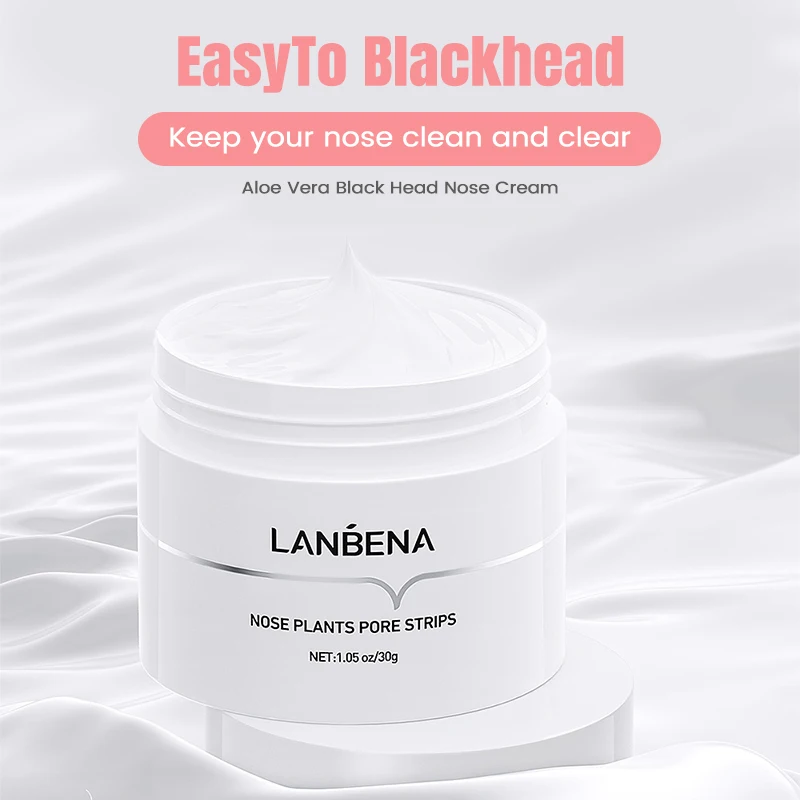 LANBENA Blackhead Remover Peel Off Mask Aloe Vera Extract Oil Control Nose Mask with 60pcs Cleanses for Deep Clean Hydrating