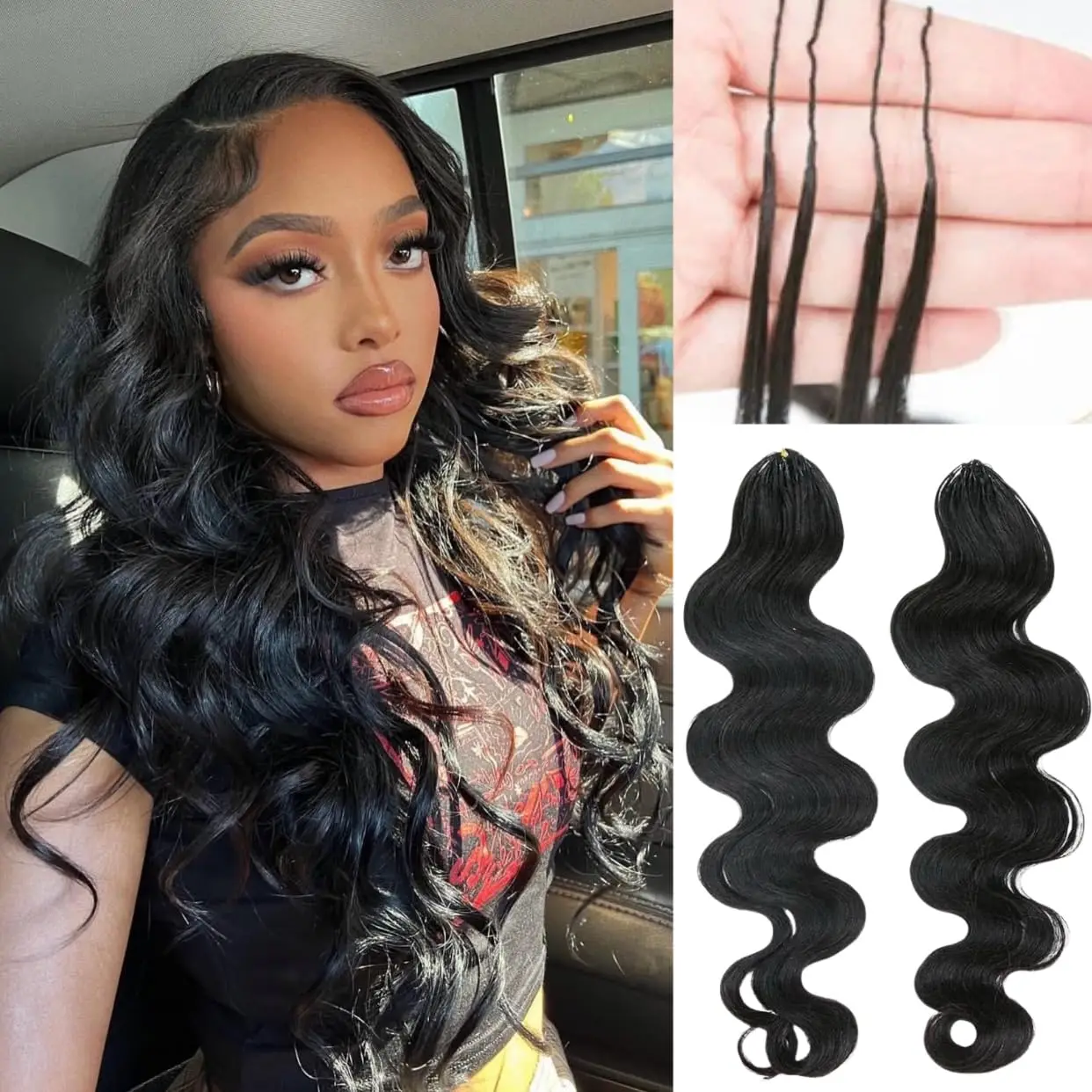 

28 30 Inch Knotless Pre-Separated Crochet Hair Extensions Human Hair Body Wave Feather Line Hair Extensions 100% Human Hair 120g