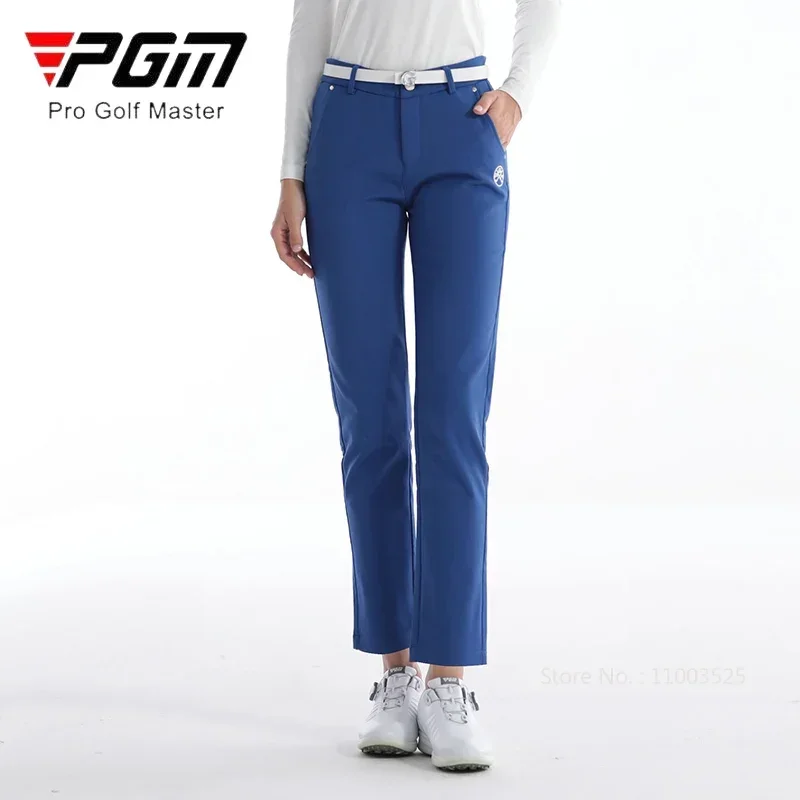 Afbeelding 4: Pgm Golf Dames Winter Golfbroek Warme Dikke Eenvoudige Effen Kleur Broek Fluwelen Winddichte Rechte Golfbroek Dames Joggingbroek