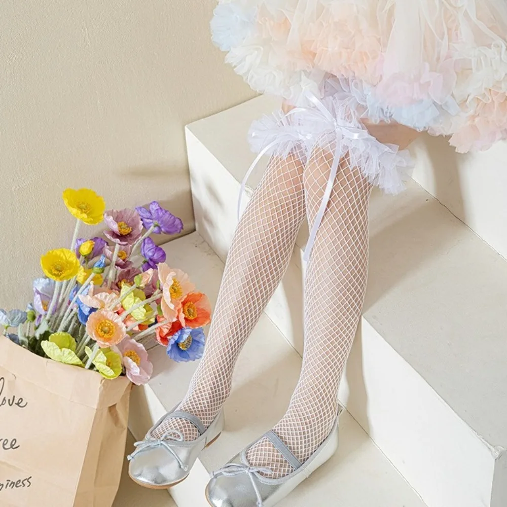 New Hollow Out Leg Covers Lolita Breathable Middle Tube Socks Ballet Style Mesh Compression Socks Girls