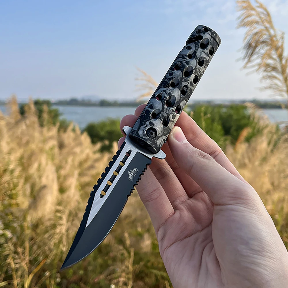 Outdoor Hunting knife Pocket Knife Serrated Blade Folding Knife self-defense tactical knife Hiking Camping  Tool Knife EDC knife