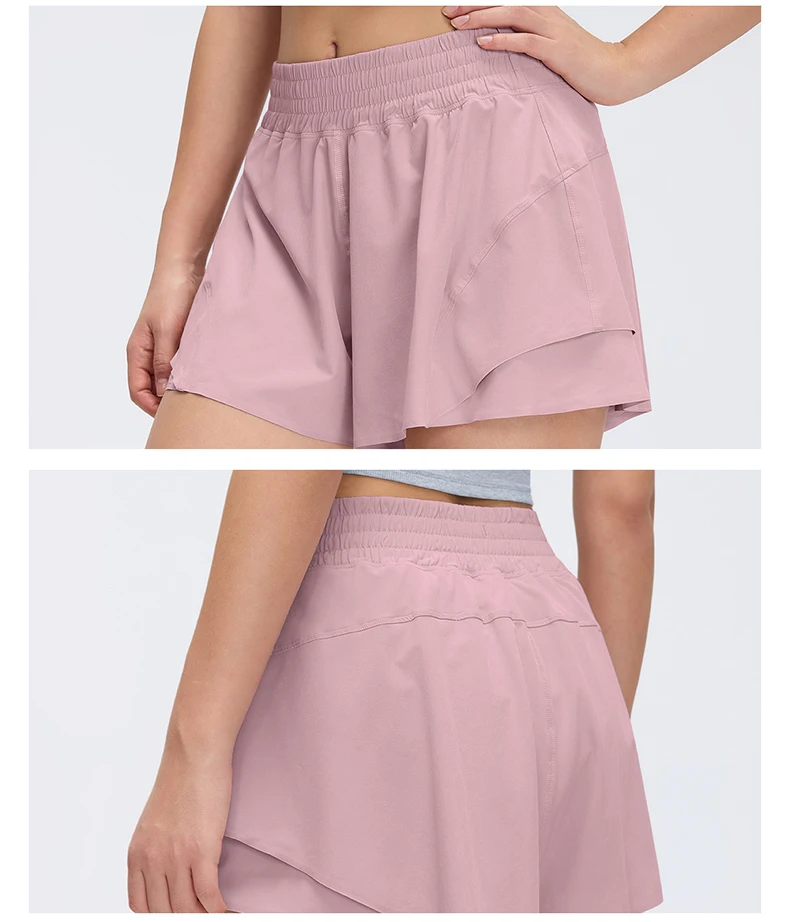 Damen Outdoor-Laufshorts Sommer High-Waist Yoga-Shorts 2-in-1 Gym-Shorts Sportbekleidung Schnelltrocknende Trainingskleidung für Frauen – Detail 5