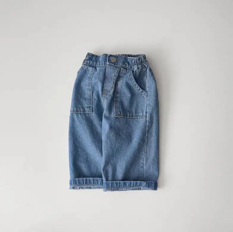 2023 frühjahr Neue Baby Casual Hosen Kinder Jeans Für Mädchen Kleinkind Jungen Denim Hosen Kleinkind Harem Hosen Kinder Kleidung