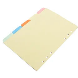 1 Set 5 Colors Tab Dividers A5 Index Classified Lables 6-Holes Colorful Filler Project Sorter Pages for Ring Binders Planner