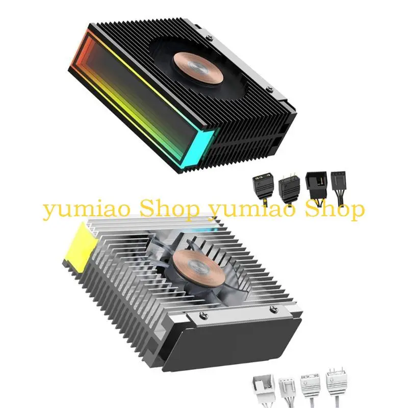 

587B ARGB Aluminum Alloy M.2 SSD Cooling Heat Sink M.2 NVMe 2280 Hard Disk Sync ARGB Heat Coolers Radiator Cooling Fan