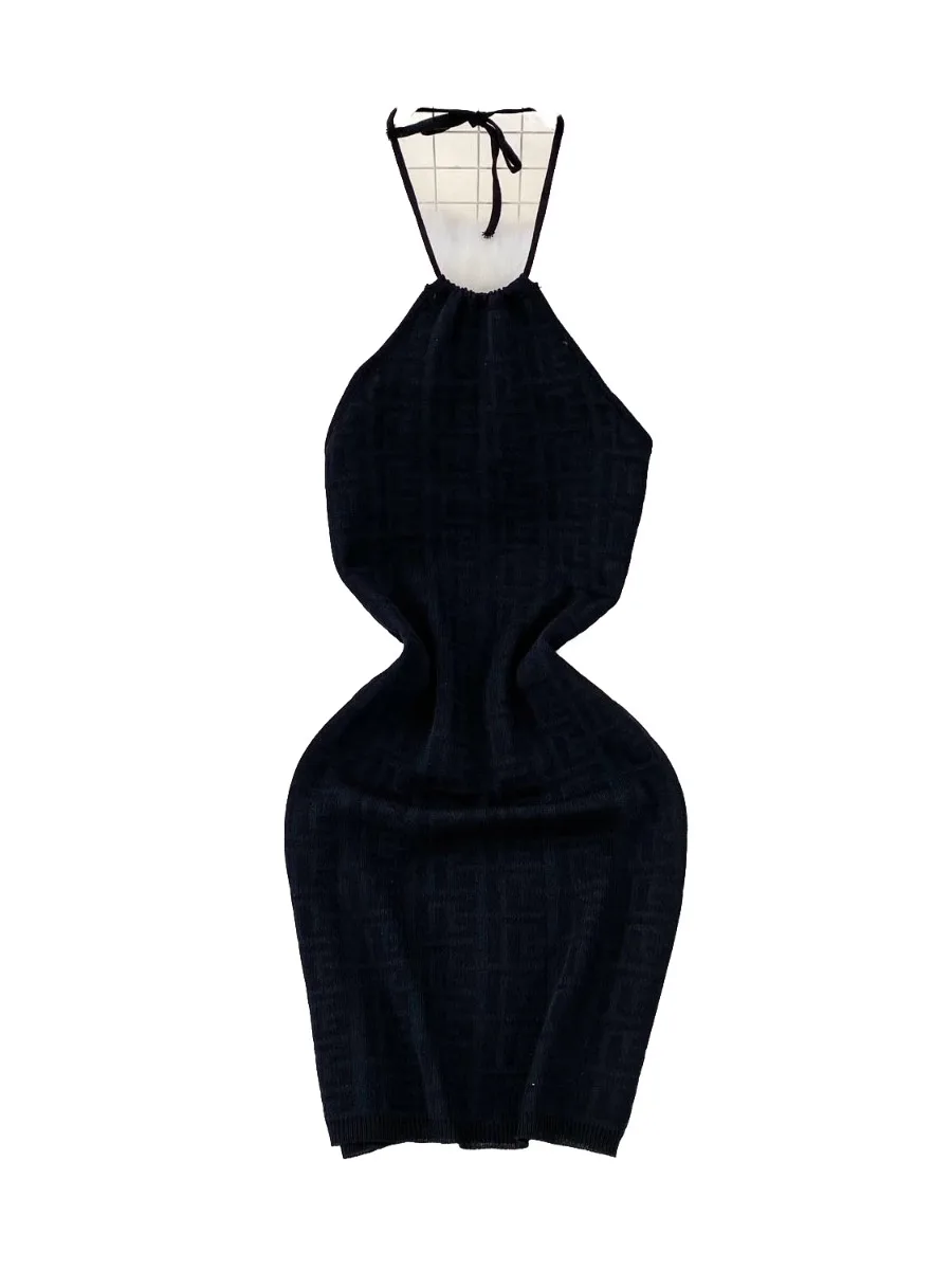 Foamlina オープンバック痩身ホルタードレスレディース 2025 夏純粋な欲望白ボディコン背中の開いたミニショートドレスセクシーなクラブ