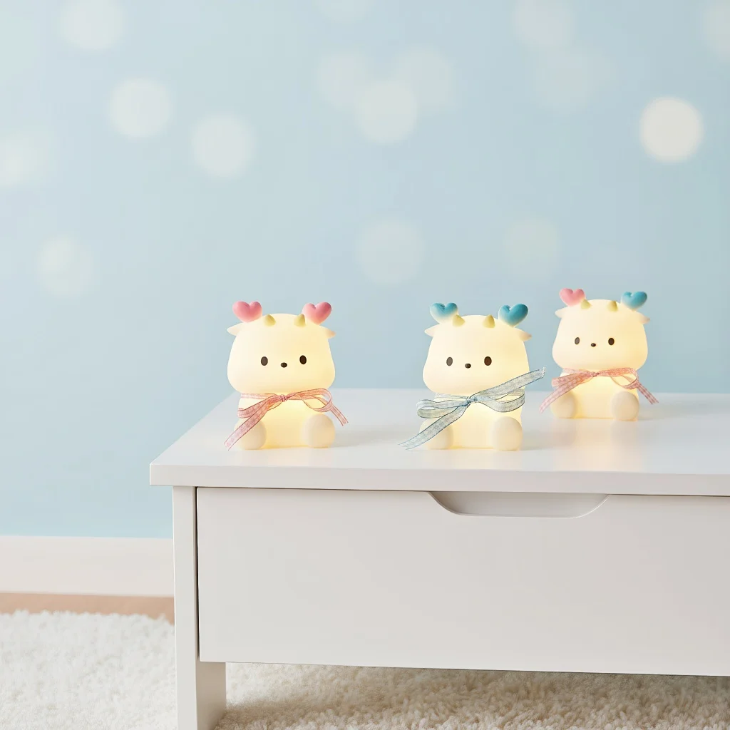 

Синий светодиодный ночник с мультяшным драконом - детский прикроватный светильник, праздничный подарок