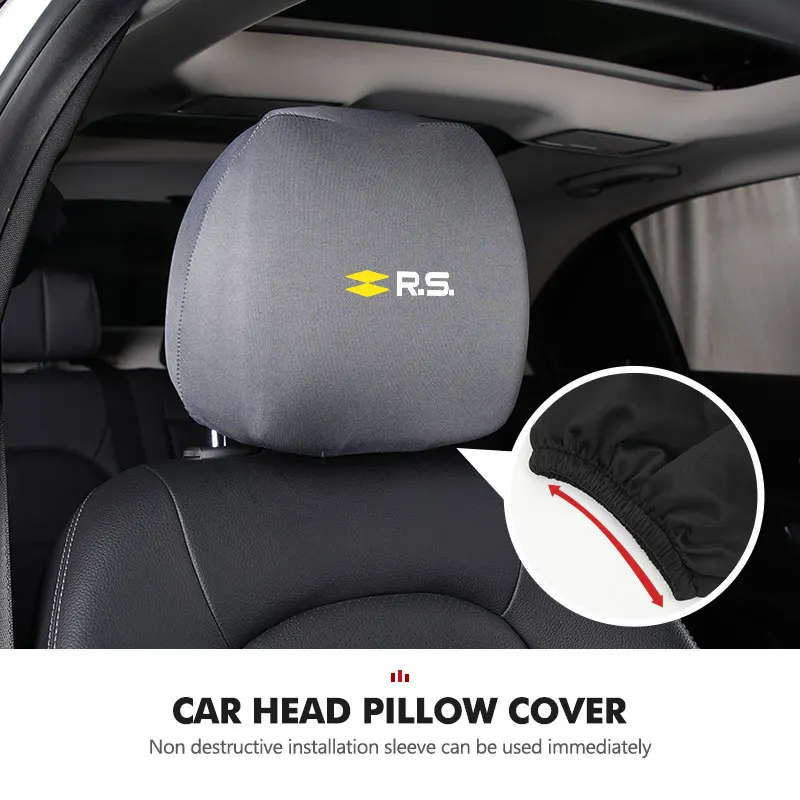 Car Seat Headrest Elastic Pillow Protective Cover Accessories For Renault RS Kadjar Captur Clio Megane 2 3 4 RS Koleos Logan - view 2