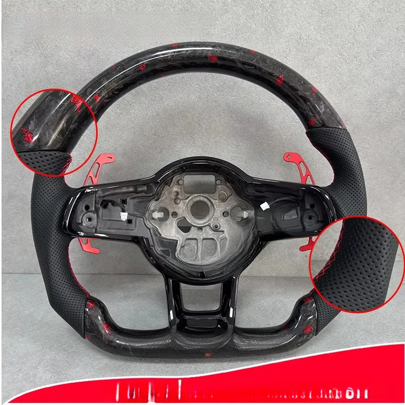 

Для Volkswagen Golf 7 MK7 MK7.5 GTI: Улучшенный руль из кованого карбона с красным узором на заказ