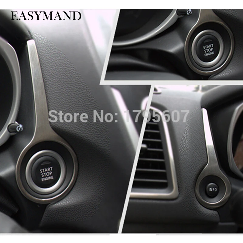 2pcs/set Stainless Steel Car Interior Ignition Panel Decorative Sticker Car-styling Case for Mitsubishi ASX Auto Accessories