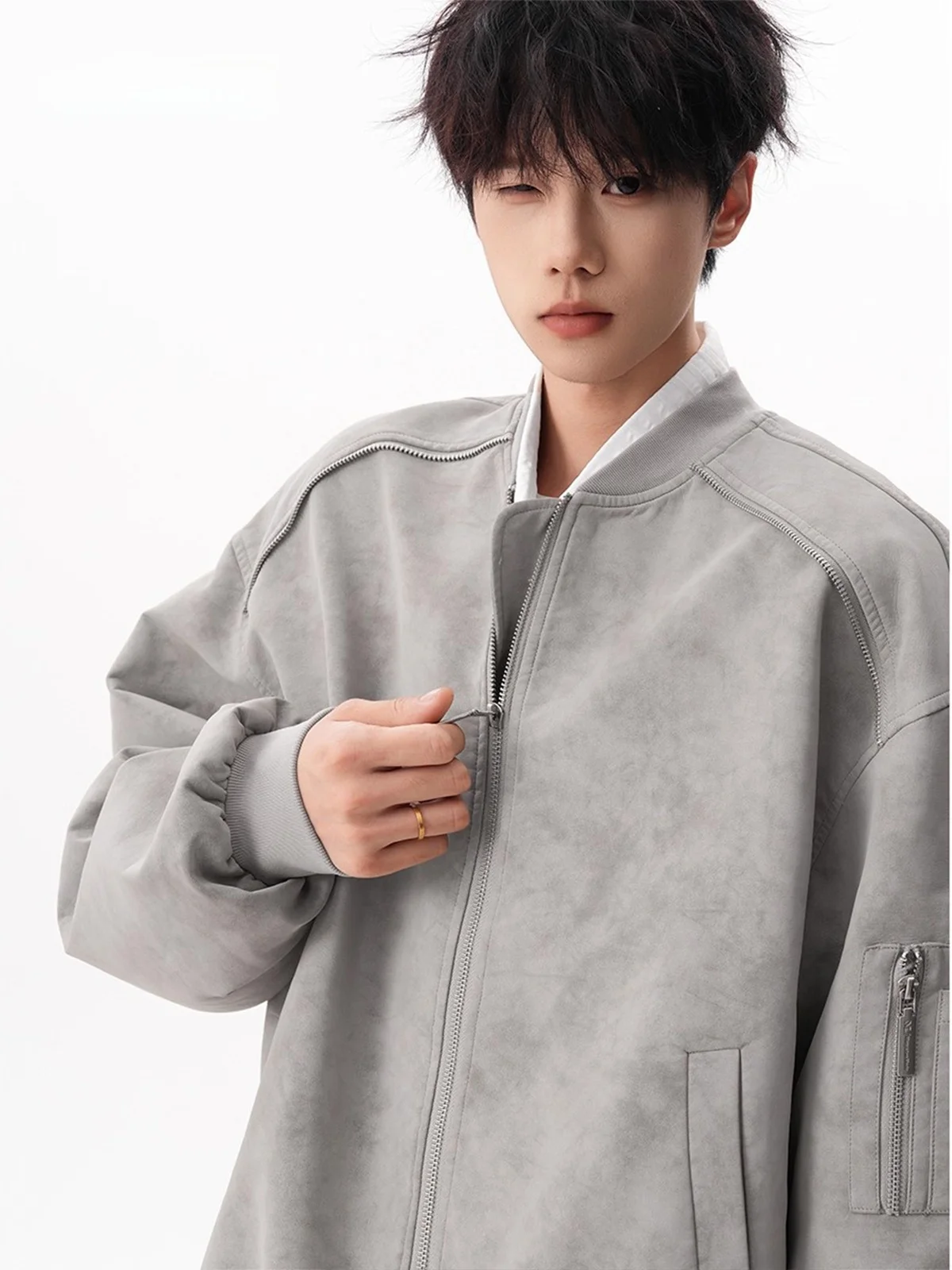 

Мужская и женская куртка из искусственной кожи American High Street Tie Dye, осенне-зимняя модная дизайнерская универсальная крутая рабочая одежда в стиле аpe, бейсбольная...