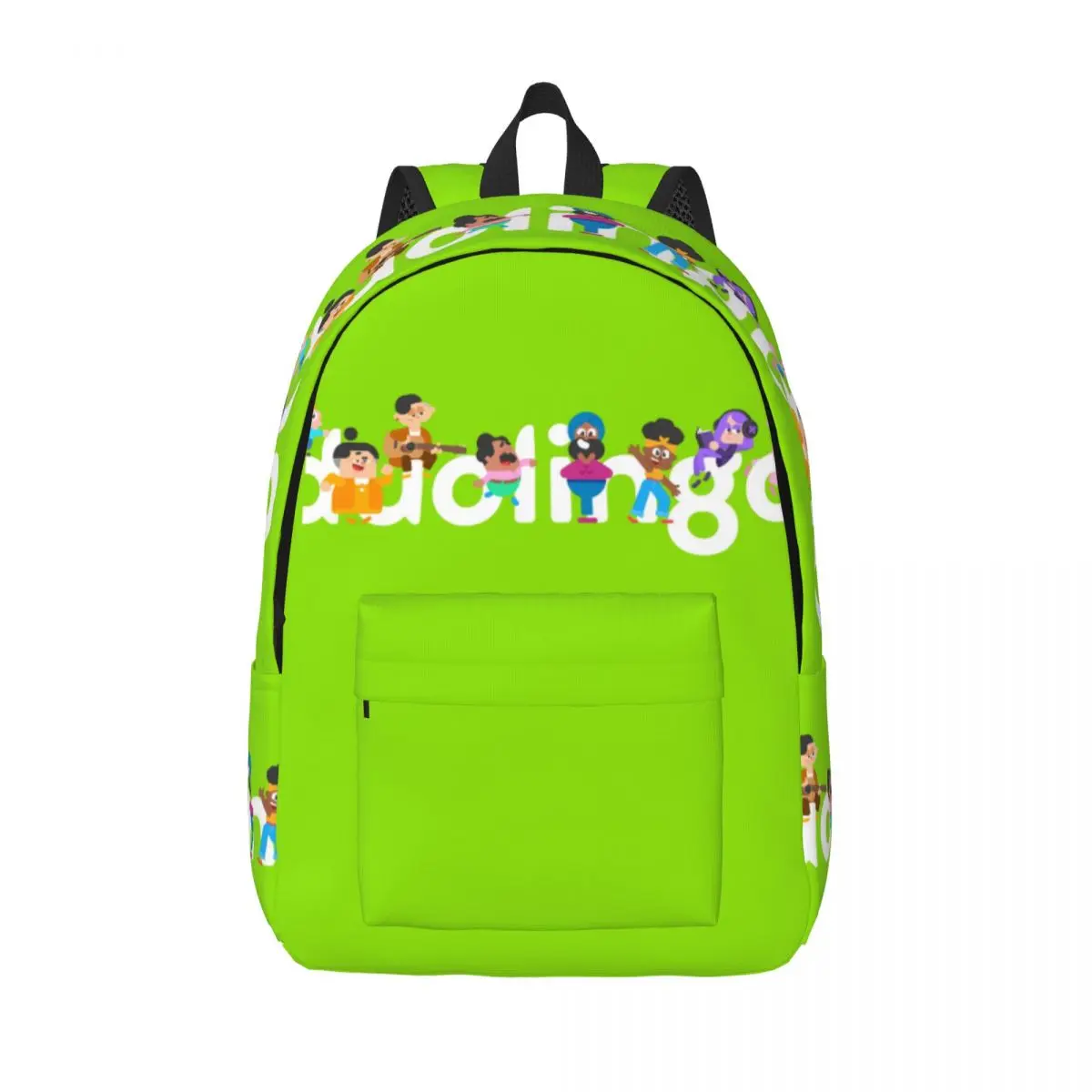 

Custom Cartoon Animation Duolingo Canvas Backpack for Women Men School College Student Bookbag Fits 15 Inch Laptop Bags