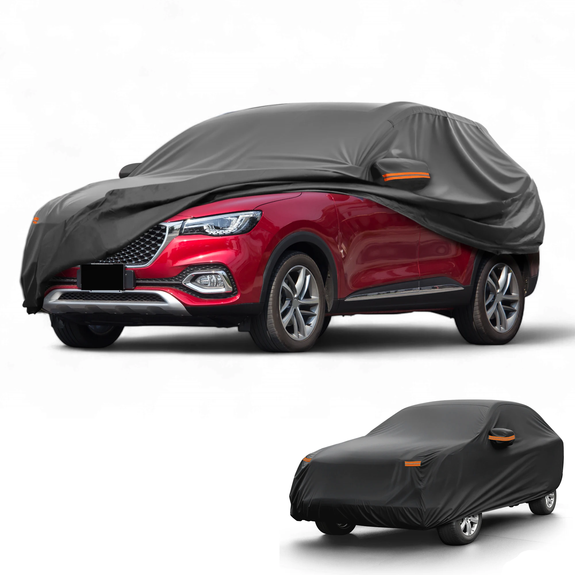 

Motoforti Car Cover Waterproof All Weather for MG HS 2018-2023 Black 210D-PU with Zippers