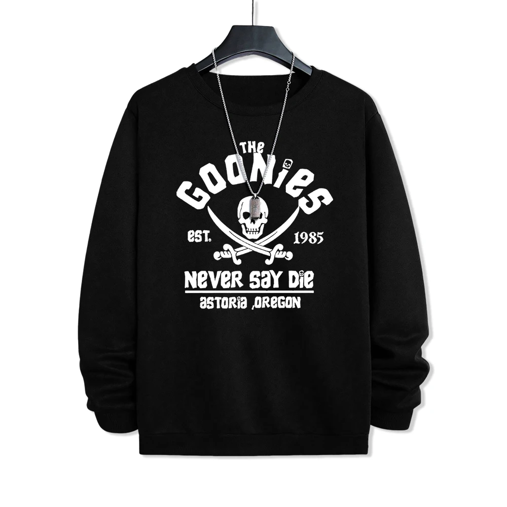 The Goonies Never Say Die Print Men Clothes Creativity Fleece Hoodie Oversized O-Neck Clothes Harajuku Fleece Loose Menswear